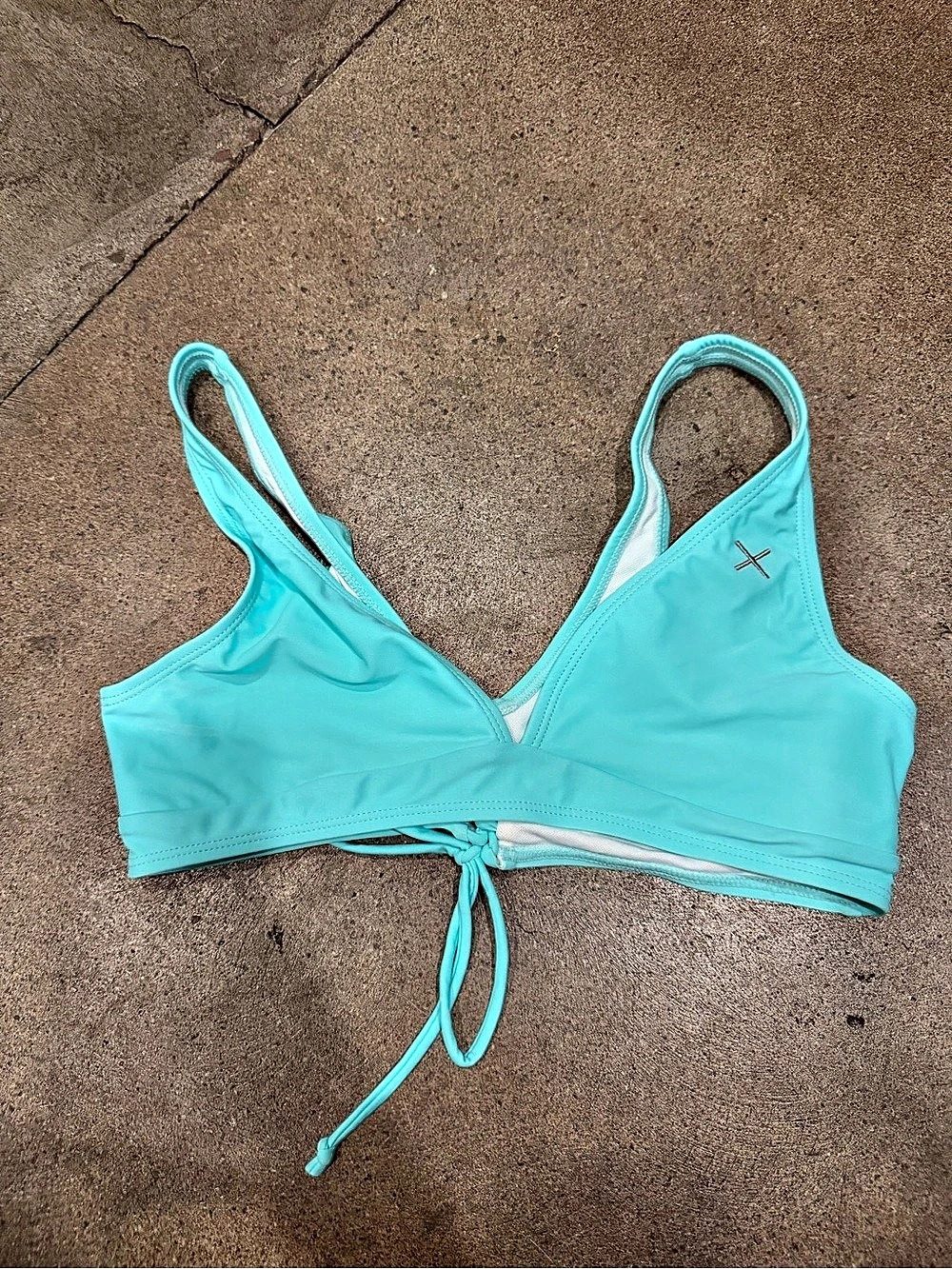 Basic Ally Swim Turquoise Bikini Top Size Medium